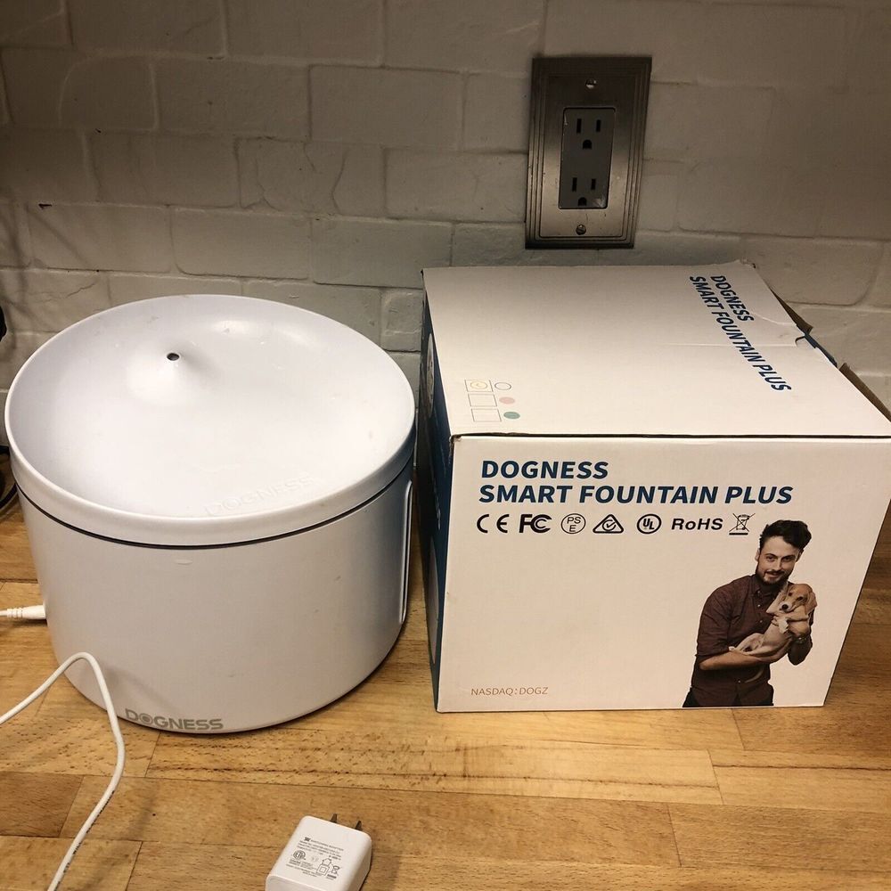 Dogness Pet Smart Water Fountain PLUS (LARGE PETS) White Auto Shuts Off 3.2 L